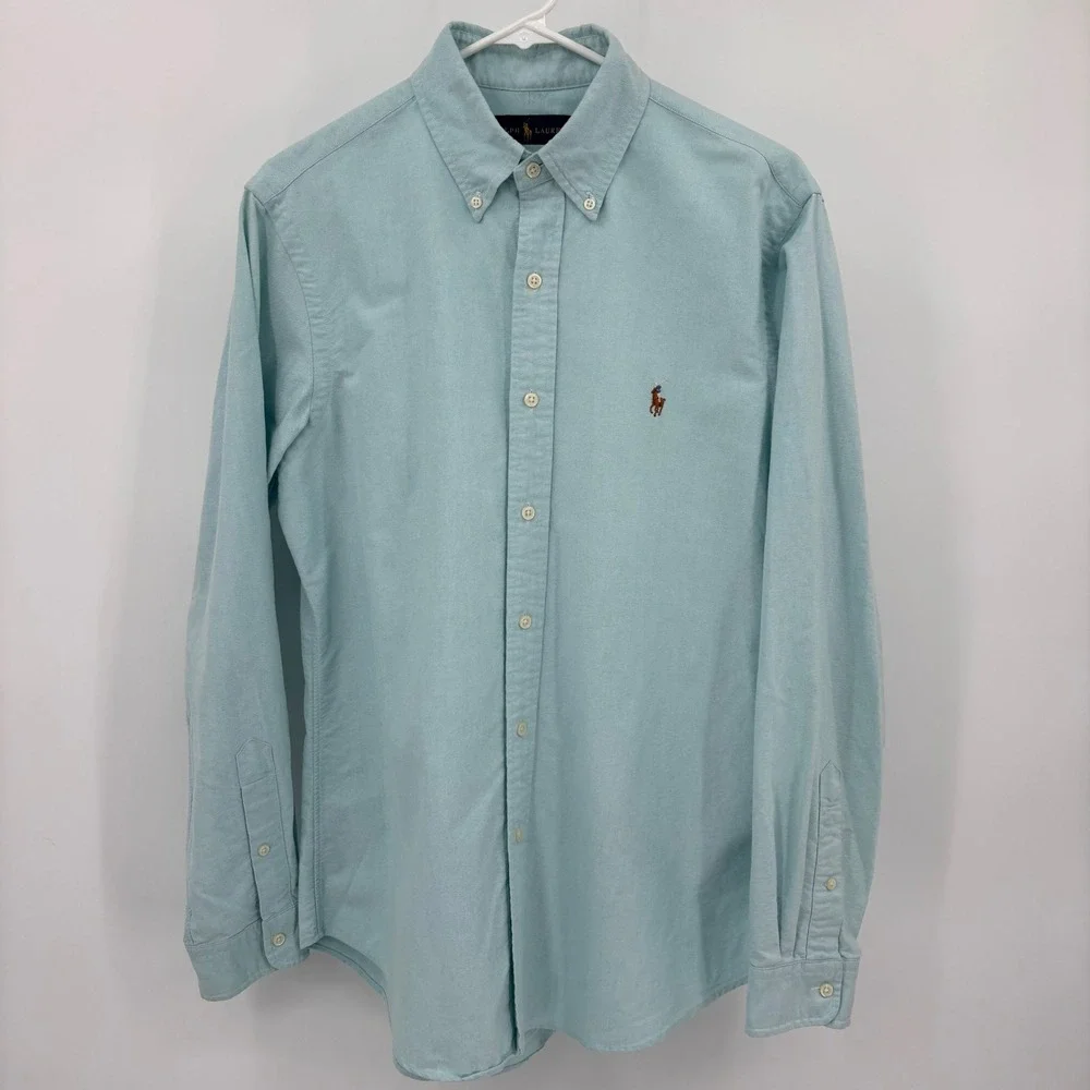 Polo Ralph Lauren Oxford Shirt Mens M Light Blue Excellent Long Sleeve Button Up